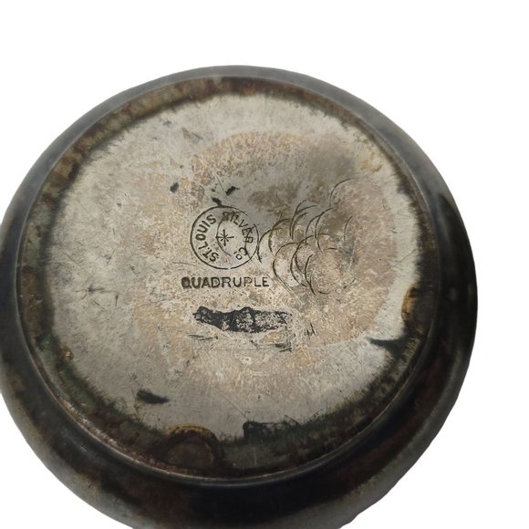 St Louis Silver Co Trinket Button Ring Jewelry Box w Lid Vanity Victorian Ornate - Picture 5 of 9